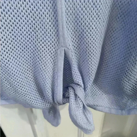 Dana Buchman periwinkle blue open weave knit top with bottom knot tie sz XL - Picture 3 of 10